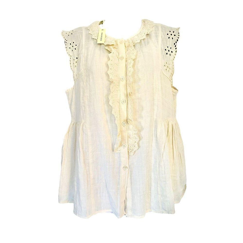 Max Studio Cotton Sleeveless Blend Top NWT. Sz M